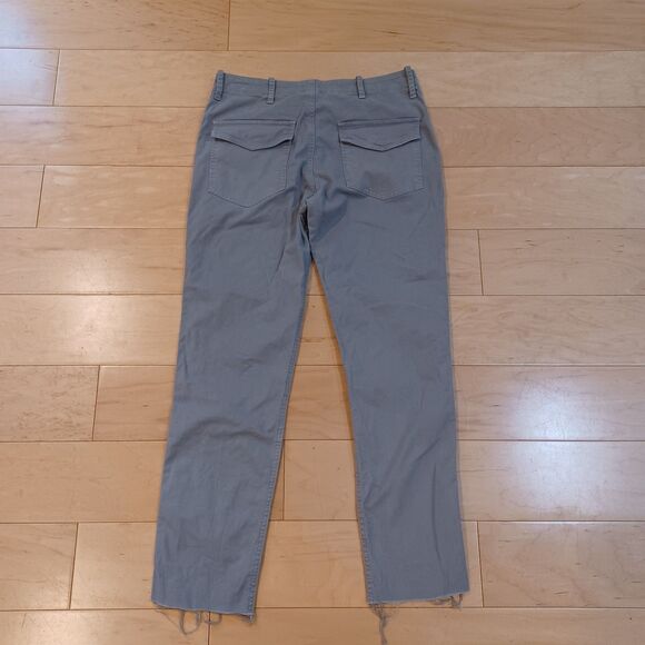 NILI LOTAN Jenna Low Rise Slim Stretch Twill Raw Hem Light Grey Pants Size 2 - Picture 6 of 9